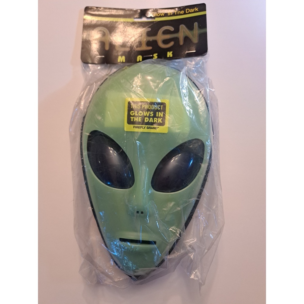 Firefly Brand Glow In The Dark Alien Mask Morris Costume Green Sci-Fi Adult OSFM